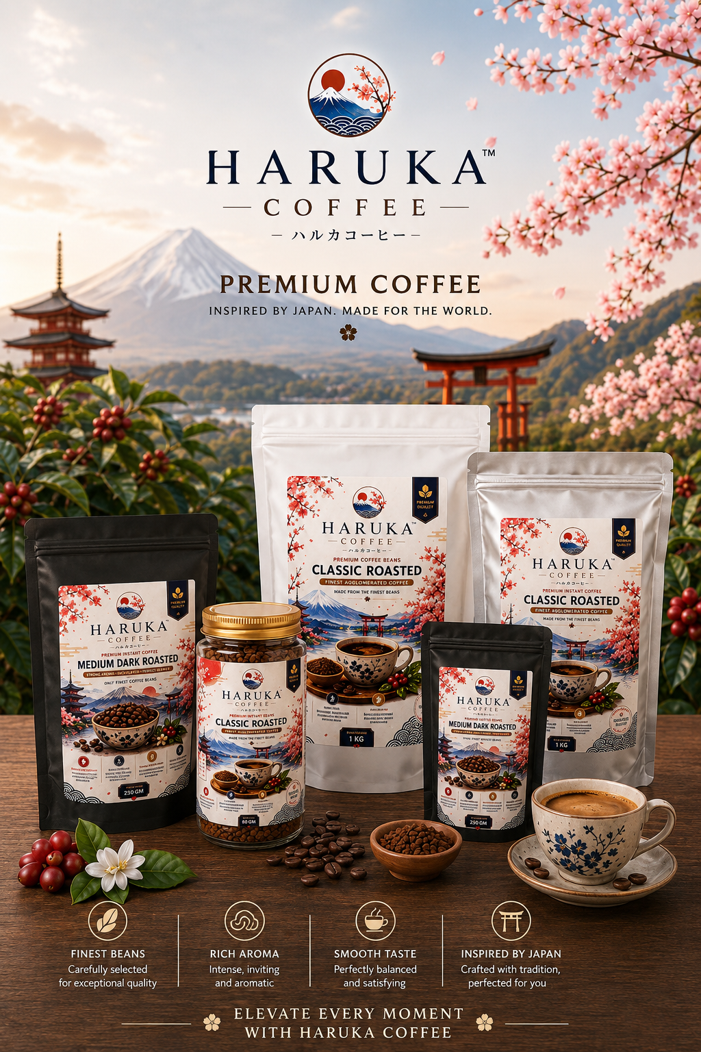 Finest Coffee Beans 250g | Medium Dark Roast Beans | Rich Aroma & Strong Flavor | 100% Pure Robusta Coffee Beans
