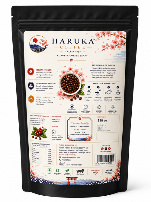 Finest Coffee Beans 250g | Medium Dark Roast Beans | Rich Aroma & Strong Flavor | 100% Pure Robusta Coffee Beans